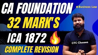 Indian Contract Act 1872 CA Foundation One Shot I Indian Contract Act 1872 CA Foundation Revision [upl. by Jensen27]