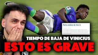 ESTOY HUNDIDO VINICIUS RECIBE el PEOR DIAGNÓSTICO y ESTE SERÁ el TIEMPO de BAJA por LESIÓN [upl. by Ahsoem]