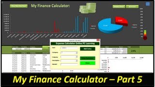 My Finance Calculator  Microsoft Excel  Expenses and Income  Part 5 [upl. by Hgielar]