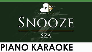 SZA  Snooze  LOWER Key Piano Karaoke Instrumental [upl. by Kcirded]