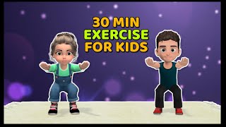 30 MIN FULL BODY WORKOUT AT HOME EXERCISE FOR KIDS [upl. by Sira883]