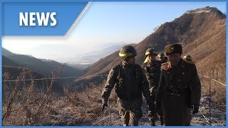 North Korean troops cross the border for guard post inspections [upl. by Enilhtak111]