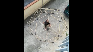 Build a Geodesic Dome from Bamboo Easy and inexpensive DIY with Zero Waste Solution [upl. by Kire]