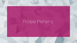 Rosie Peters  appearance [upl. by Ardiedak]