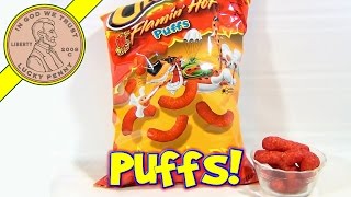 Flamin Hot Puffs Cheetos  Heat Level 3  Taste Testing Series [upl. by Avrom]