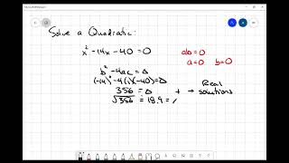 Solving x2 14x 400 [upl. by Norty]