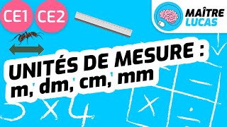 Unités de mesure  m dm cm mm CE1  CE2  Cycle 2  Mathématiques  Grandeurs et mesures [upl. by Aserehs]