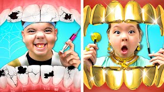 RICH VS BROKE DENTIST  CRAZY amp FUNNY RICH VS POOR HOSPITAL SITUATIONS BY CRAFTY HACKS PLUS [upl. by Nelag220]