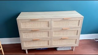 FUQARHY Rattan 6 Drawer Dresser Review [upl. by Dera]