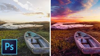 The BEST Sky REPLACEMENT Technique for PHOTOSHOP CC [upl. by Aynotan]