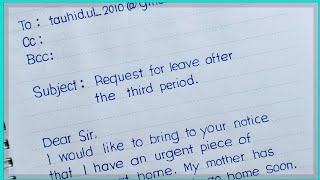 Email Writing  Request for leave from school Email Writing in english [upl. by Langsdon]