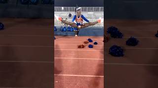 💙🧡🤍 TOE TOUCH PRACTICE cheerleading cheer highschool stunts [upl. by Ettenahc]