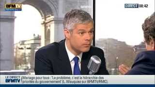 Laurent Wauquiez excellent sur le Mariage Pour Tous face au roquet Bourdin 180413 BFM TV [upl. by Verlie874]