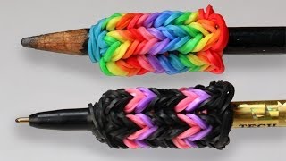 Rainbow Loom Nederlands  Pen grip  potlood grip  Loom bands rainbow loom nederlands tutorial [upl. by Mieka]