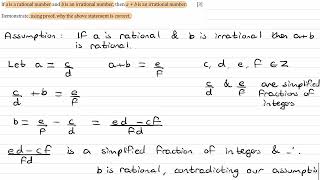 Proof Exam Questions  A Level Maths  Edexcel Pure Year 2  Q4 level 2 [upl. by Enelyk]