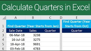 Calculate Quarter in Excel [upl. by Botnick]