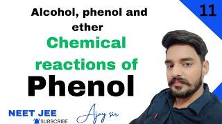 Alcohol phenol and ethers class 12 organic chemistry 12  chemical reactions of phenol  NEET JEE [upl. by Ystap]