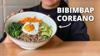 Receta de Bibimbap Coreano  Cocina con Coqui [upl. by Rosina294]