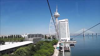 Lissabon Portugal  Expo 98 quotPark der Nationenquot Seilbahn Telecabine Offride [upl. by Aihseya]