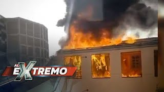 Un restaurante se llenó de fuego en las calles de la Ciudad de México  Al Extremo [upl. by Akimehs]