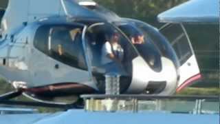 Helicopter landing on Super Yacht Attessa IV in Marina Del Rey April 2012 [upl. by Ganny477]