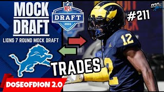 7 Round Detroit Lions Mock Draft w TRADES Best WEAPON In The Draft [upl. by Rahman]