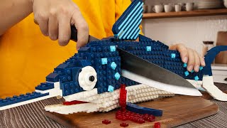 Hunting the Fastest Fish LEGO SWORDFISH Lego Sea Food in real life Amazing Cutting Skill ASMR [upl. by Ahsaele]