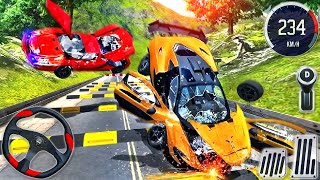 Car Crash Race Compilation Simulator 3D  Real Extreme Beam Racing Derby Car  Android GamePlay 2 [upl. by Maurits491]