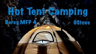 Hot Tent Camping in a Cedar Forest with the Bereg MFP 4 and GStove [upl. by Inalaek]