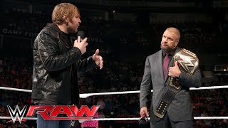 Dean Ambrose interrupts Triple H with a bold challenge Raw February 29 2016 [upl. by Llevart]