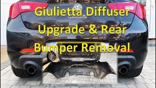 Alfa Romeo Giulietta Rear Diffuser Upgrade amp Bumper Removal [upl. by Ecnerwaled]