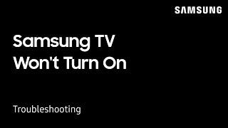 What to do when your TV wont turn on  Samsung US [upl. by Funk308]