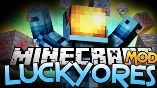 Minecraft Mod  LUCKY ORE MOD  Find and Mine New Ore  Mod Review [upl. by Ahsilak]