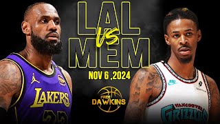 Los Angeles Lakers vs Memphis Grizzlies Full Game Highlights  Nov 6 2024  FreeDawkins [upl. by Darreg]