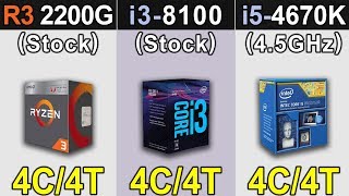 R3 2200G Vs i38100 Vs i54670K  RTX 2060  New Games Benchmarks [upl. by Yahska493]