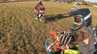 Photo Finish Pitbike Race on a Vintage MX Track I MOVMX I Half Send Racing [upl. by Nuawed]