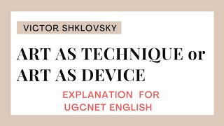 Art as Technique  Viktor Shklovsky  Defamiliarization  TAMIL  highbrowraise  Nanmozhi [upl. by Debo]