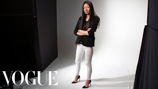 How to Wear a Saint Laurent Tuxedo Jacket  From the Vogue Closet  Vogue [upl. by Neellok276]