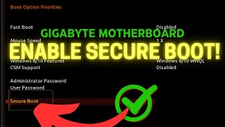 How to Enable Secure Boot on GIGABYTE Motherboard  Full Guide 2024 [upl. by Ever149]