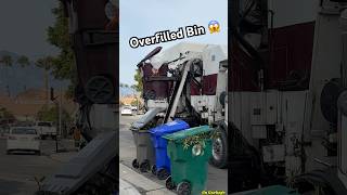 Fast Garbage Truck Picks up Overfilled Trash Cans shorts trash [upl. by Gurias]