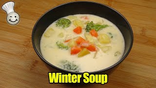 Winter Soup Recipe  Vegetable Soup with Broccoli Potato and Carrots [upl. by Gussi]