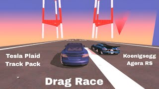 Koenigsegg Agera RS Vs Tesla Plaid Track Pack DRAG RACE 1 Mile [upl. by Amaris496]