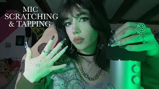 Mic Scratching and Mic Tapping With Long Fake Nails ASMR  With and Without Foam Cover Whispering [upl. by Oicnaneb]