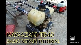 TD40 kawazaki BRUSH CUTTER BASIC REPAIR TUTORIAL [upl. by Light]