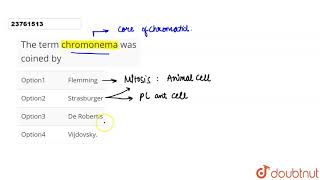 The term chromonema was coined by [upl. by Anwadal676]