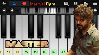 Master Mass Interval BGM  Easy Piano Tutorial  Perfect Piano  Anirudh [upl. by Namad]