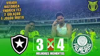 VIRADA HISTÓRICA E DE CAMPEÃO  BOTAFOGO 3X4 PALMEIRAS  MELHORES MOMENTO  BRASILEIRÃO  01112023 [upl. by Lemahs]