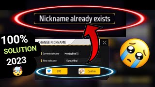 Free Fire NickName Already Exists Problem😥  Name Already Exists Free Fire 2023  Nickname Already [upl. by Nesto254]