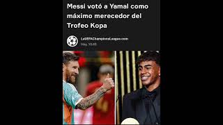 El voto de Messi del trofeo Kopa trofeo messi lamineyamal barça [upl. by Gnirol]