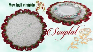 Como tejer SOUPLAT a CROCHET o GANCHILLO FACIL y RAPIDO  How to crochet SOUSPLAT EASY and QUICK [upl. by Dian]